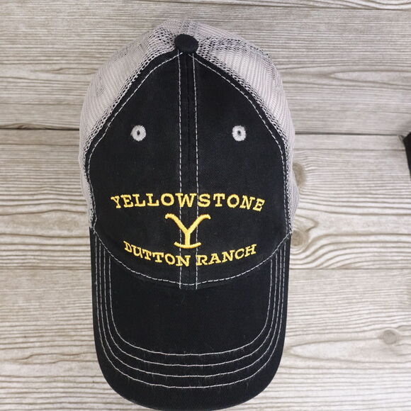 YELLOWSTONE DUTTON RANCH TV SHOW BLACK ADJUSTABLE MESH BASEBALL HAT CAP - Picture 5 of 12